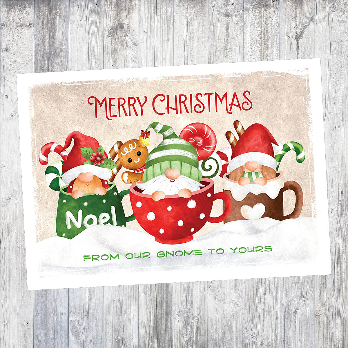 Christmas Gnomes | 5x7 Blank Card