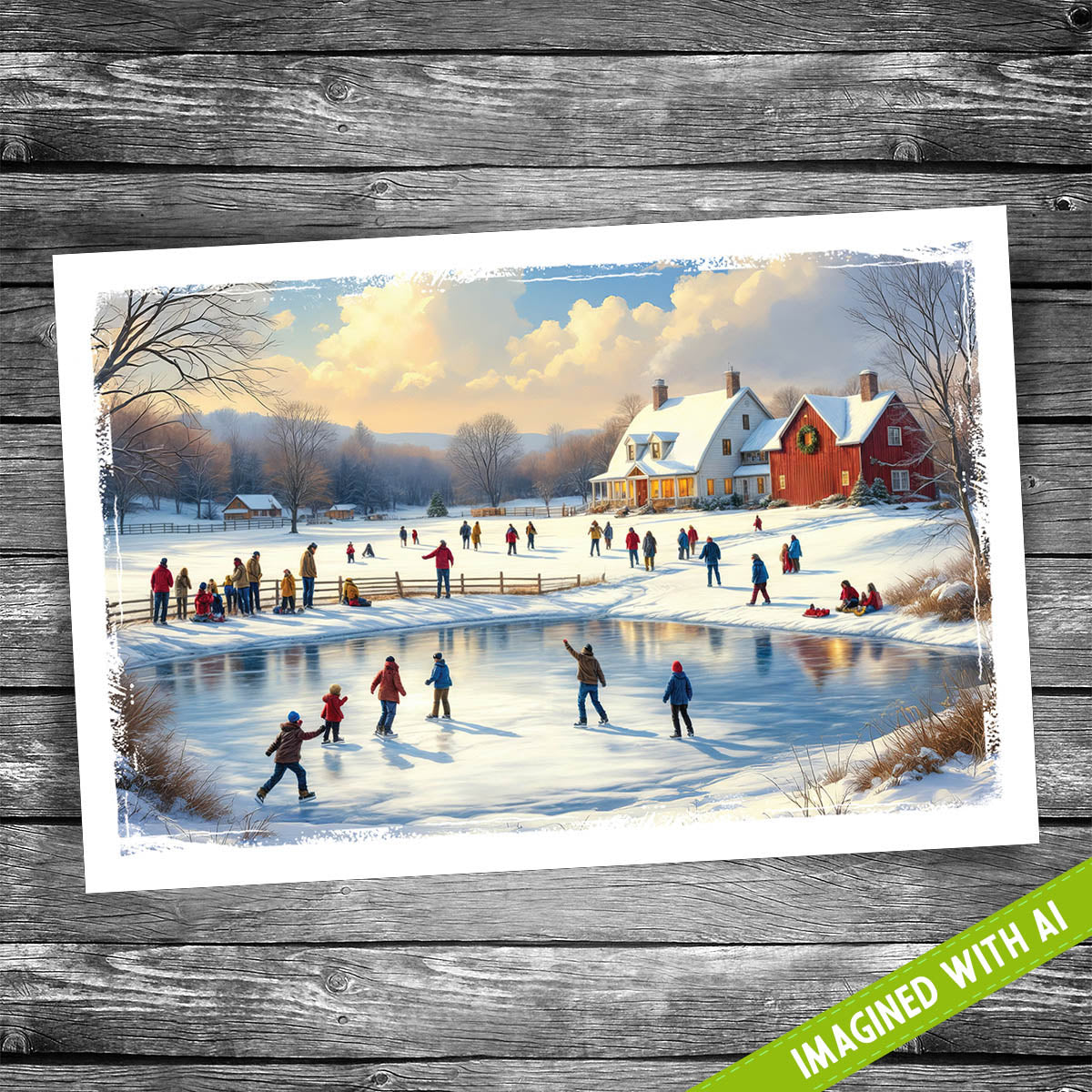 Country Skating Fun Postcard