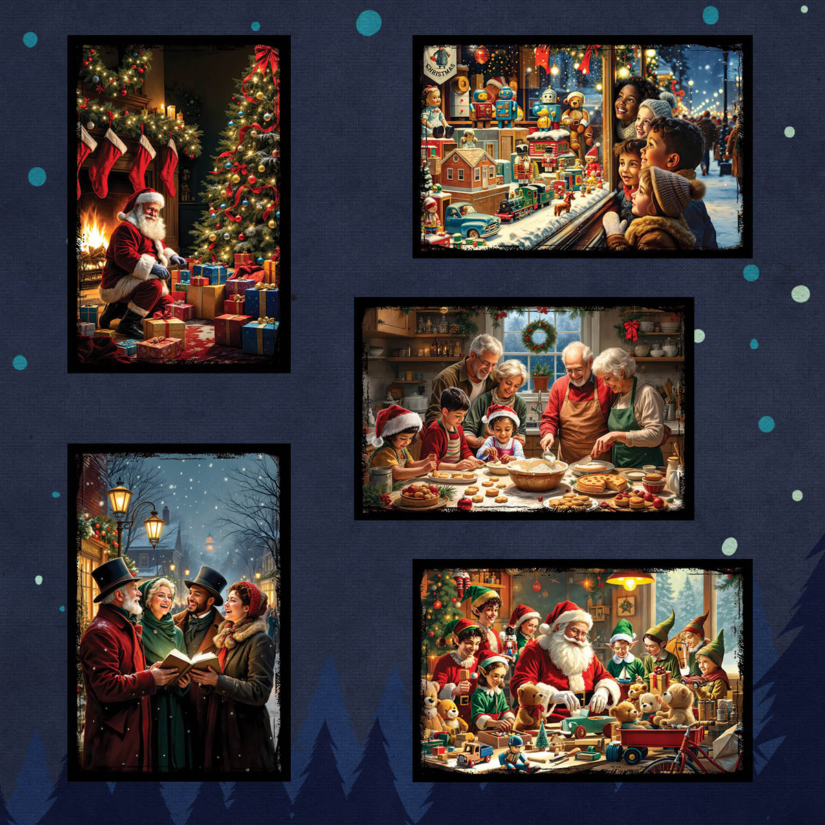 Fanciful Christmas Postcards | Set of 12