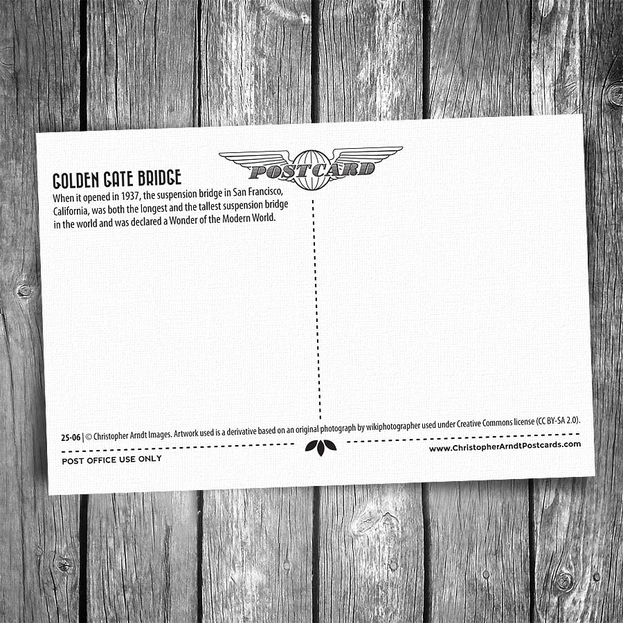 Golden Gate Bridge Postcard