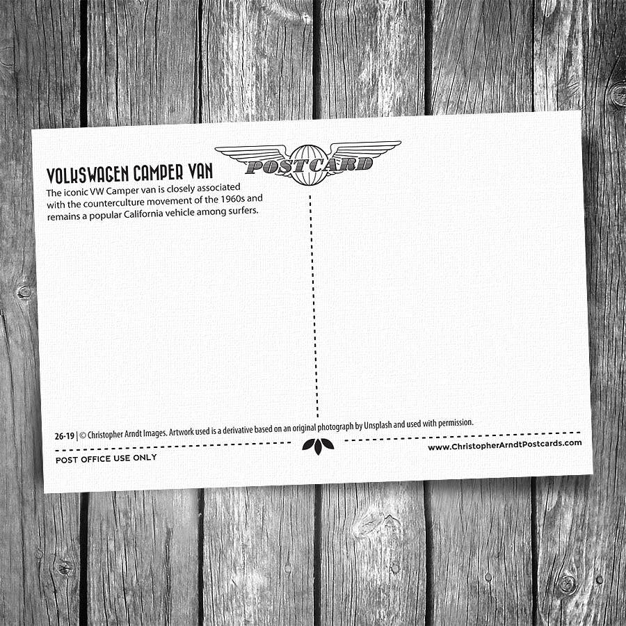 VW Surfer Van Postcard – Christopher Arndt Postcard Co