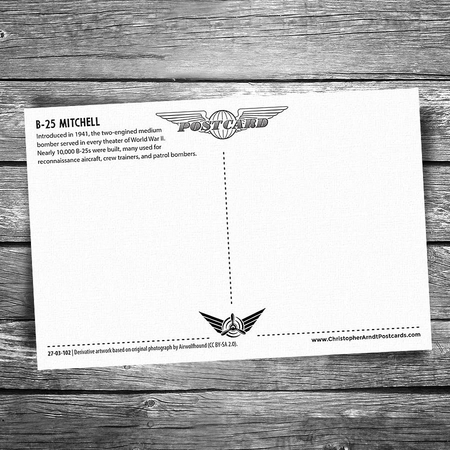 B-25 Mitchell Postcard – Christopher Arndt Postcard Co