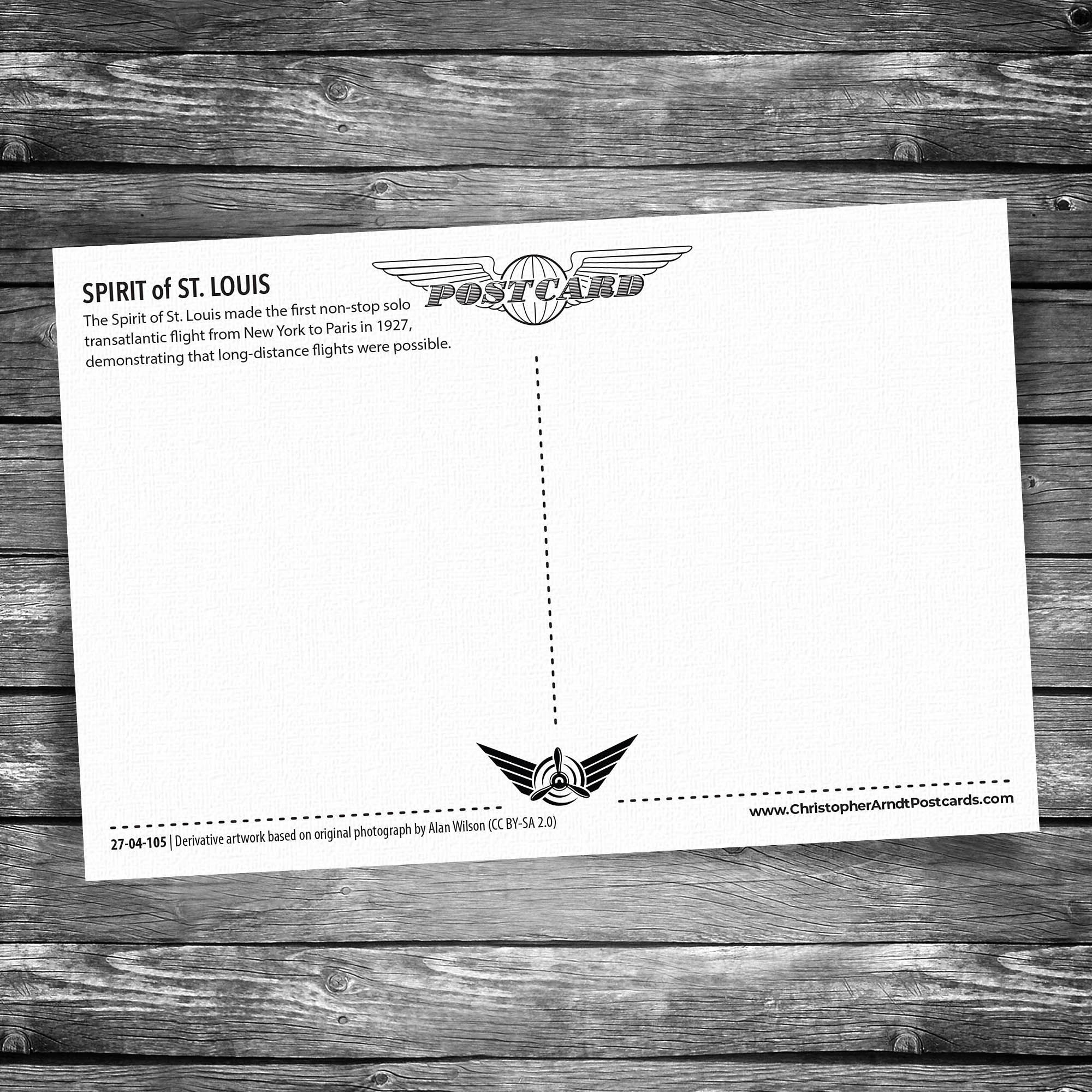 Spirit of St Louis Postcard – Christopher Arndt Postcard Co