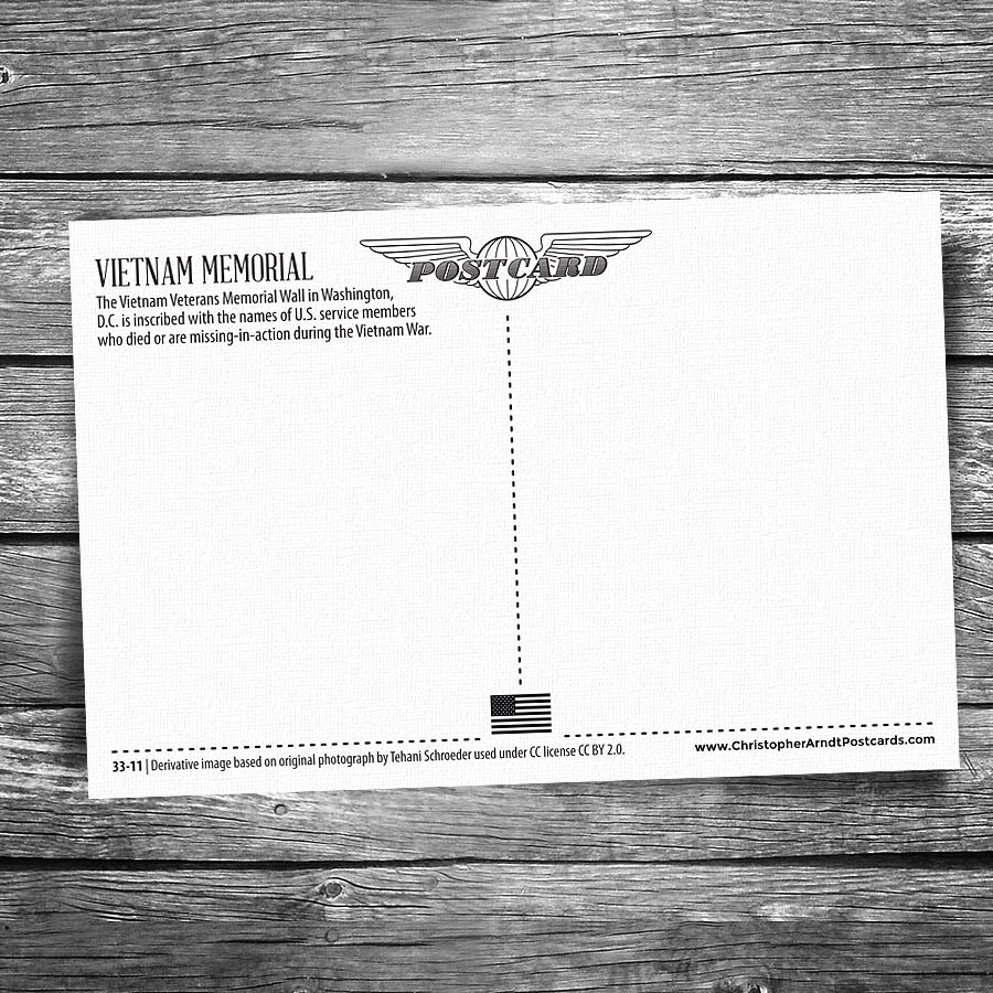 Vietnam Veterans Memorial Postcard