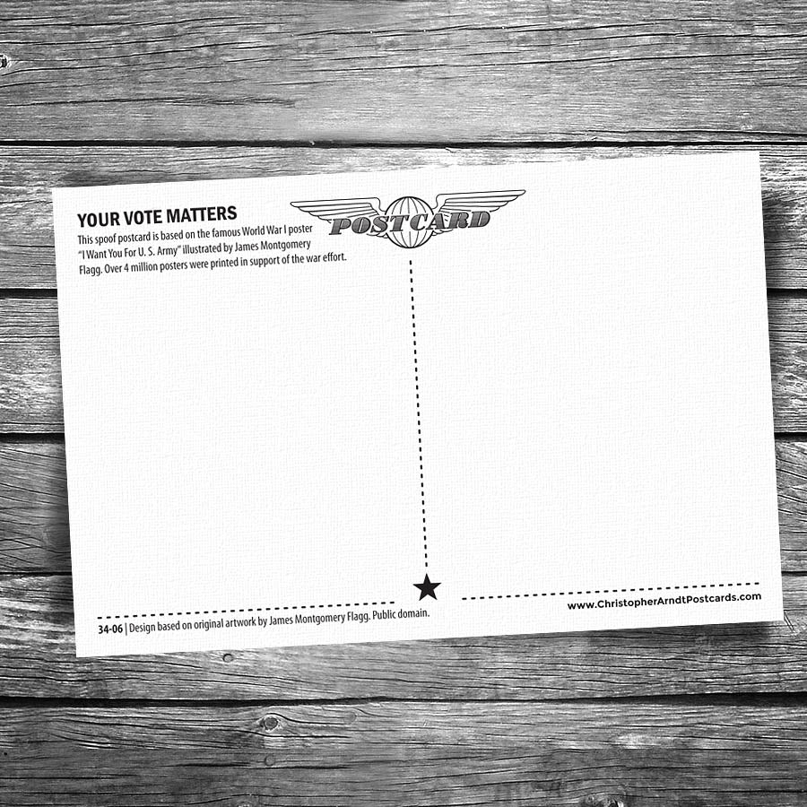 I Want You to Vote Postcard