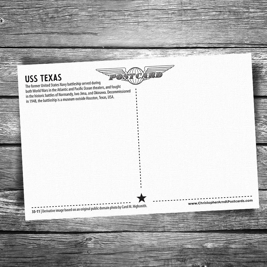 USS Texas Battleship Postcard