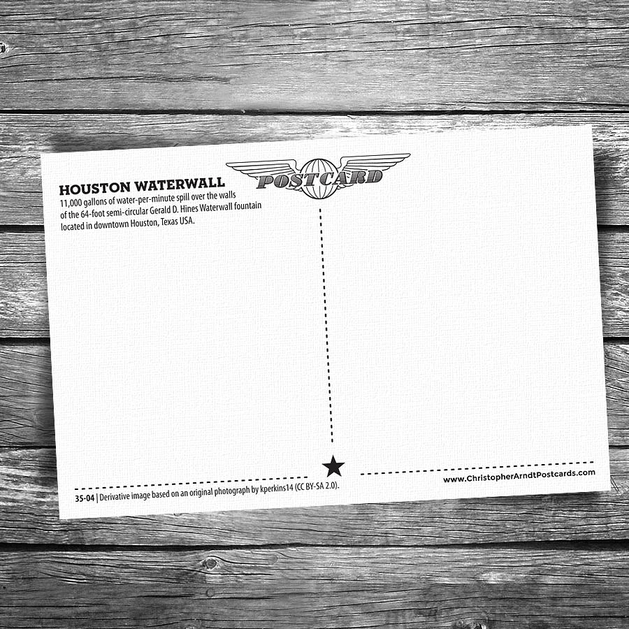 Houston Water Wall Postcard