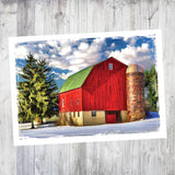 Red Winter Barn | 5x7 Blank Card