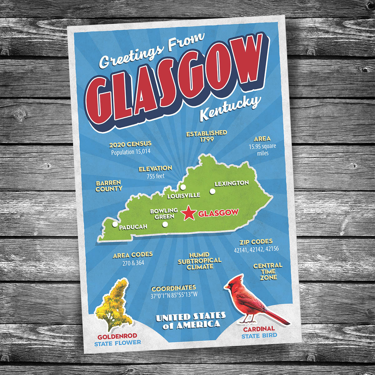 アメリカ沿岸警備隊コーストガード エンブレム ステンドグラス グラスマスターズ社 Greetings from Glasgow KY Postcard | Set of 8 – Christopher Arndt