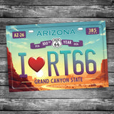 ARIZONA - I Love Route 66 100th License Plate Postcard | 4x6 Postcard