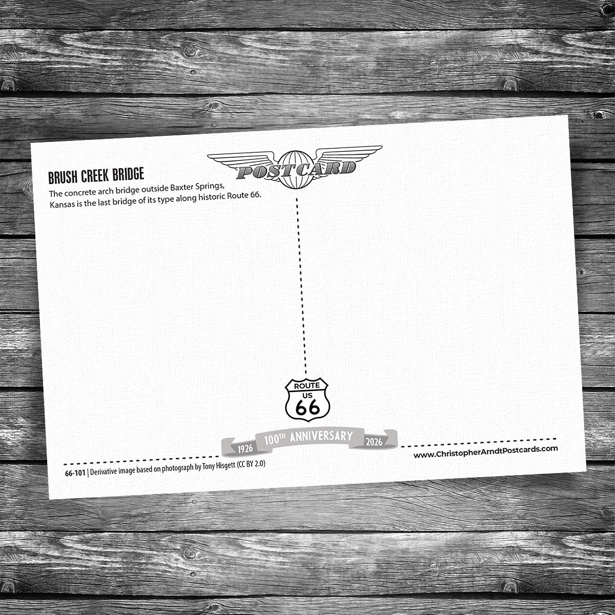 Route 66 Rainbow Bridge Postcard - 100th Anniversary