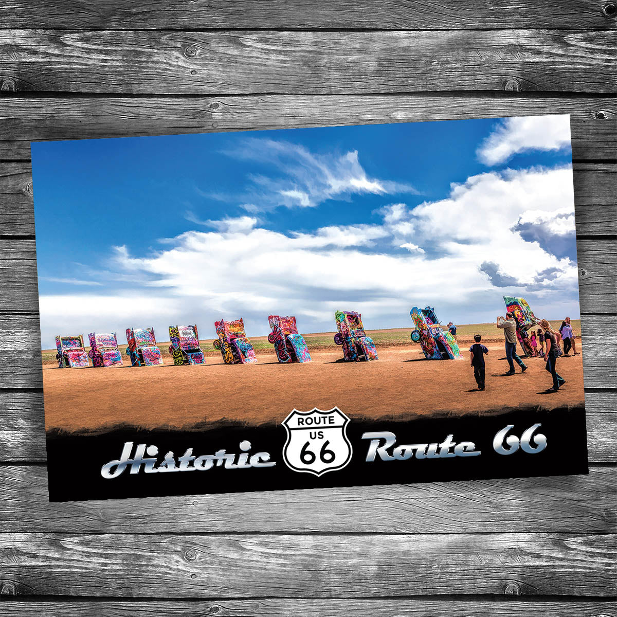 Route 66 Cadillac Ranch Postcard