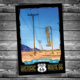 Route 66 Abandoned Henning Motel Sign Postcard - 100th Anniversary