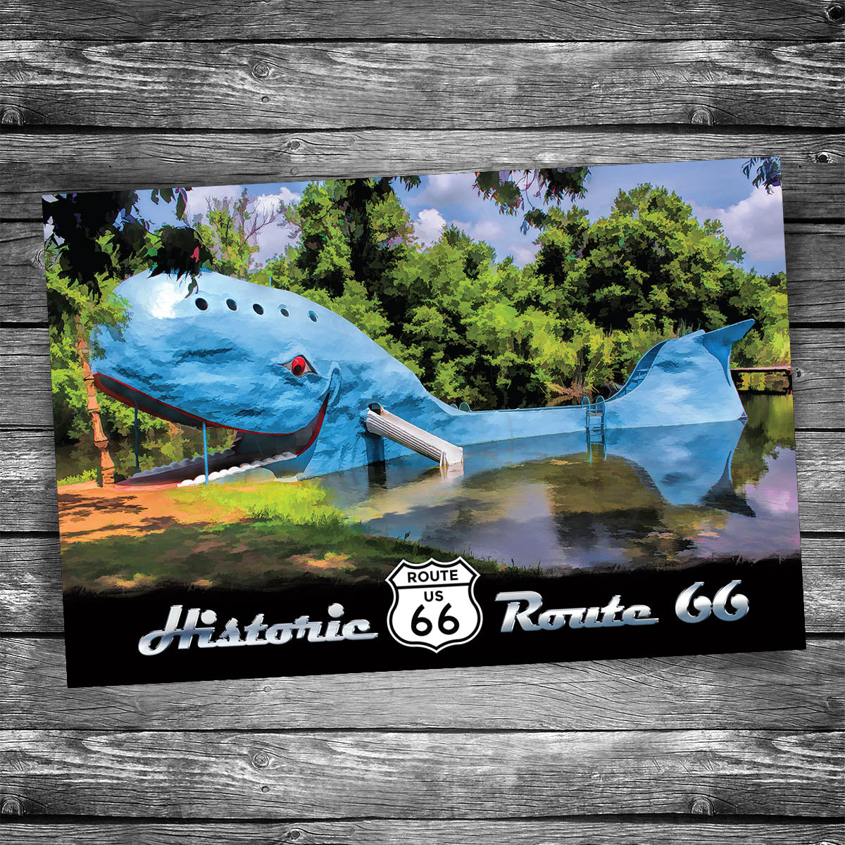 Route 66 Blue Whale of Catoosa Postcard