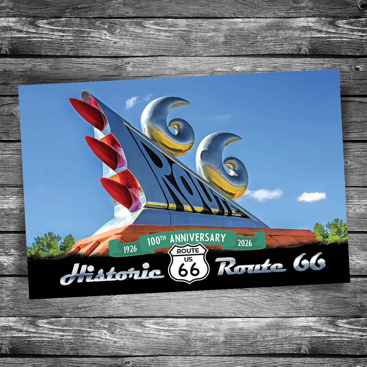 Route 66 Monument Postcard - 100th Anniversary