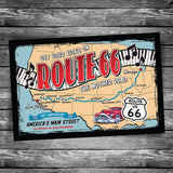 Get Your Kicks on Route 66 Map Postcard - 100th Anniversary