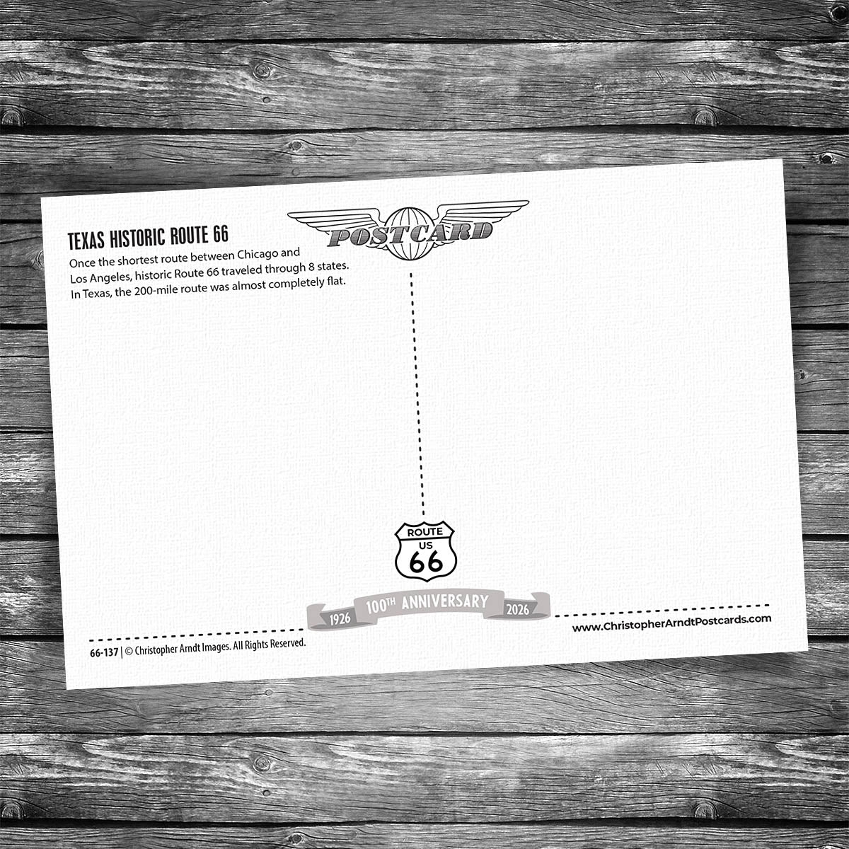Greetings from Route 66 Texas Map Postcard - 100th Anniversary