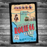 Greetings from Route 66 Texas Map Postcard - 100th Anniversary