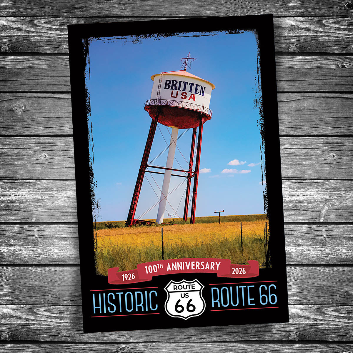 Route 66 Leaning Tower of Britten Postcard - 100th Anniversary