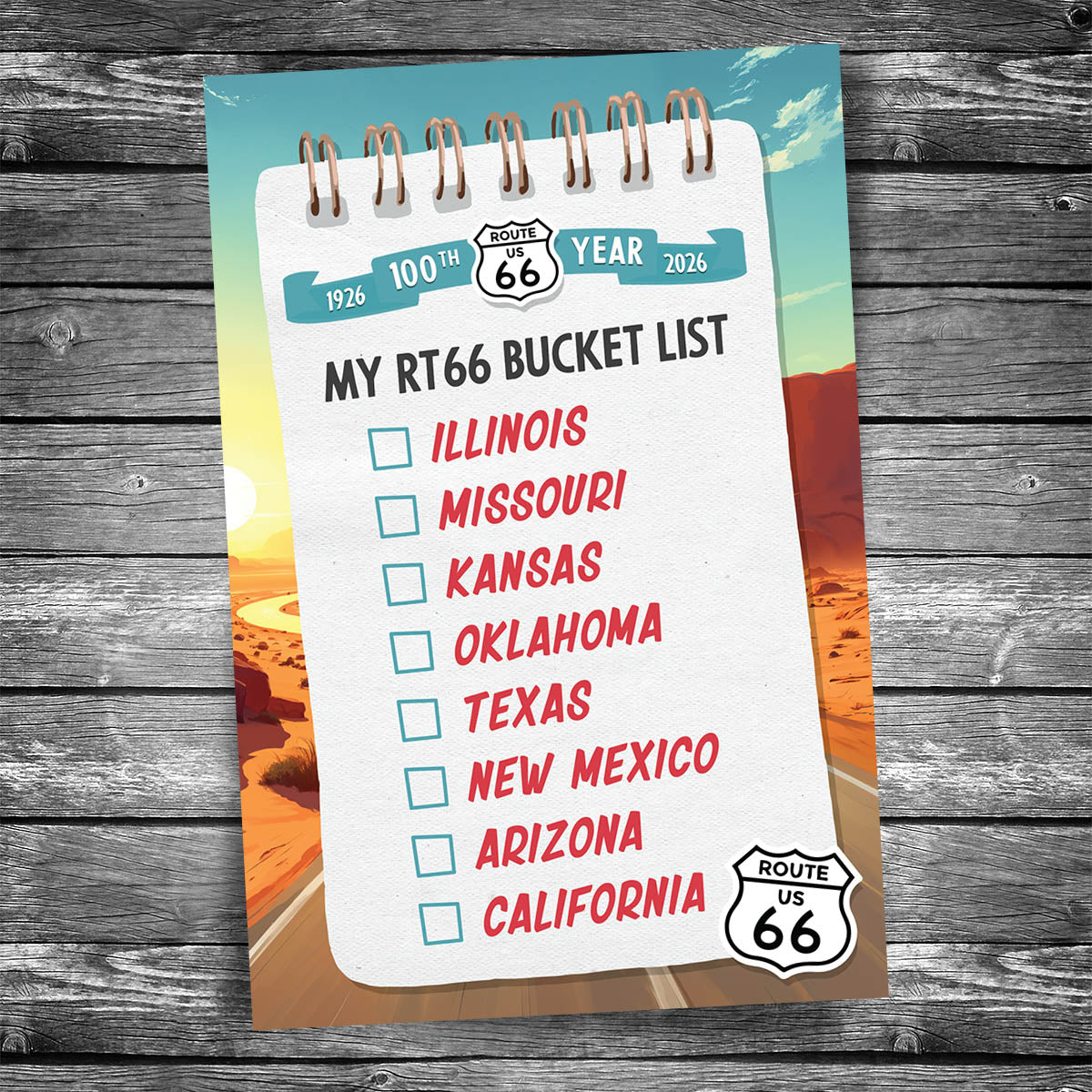 Route 66 Bucket List | 4x6 Postcard