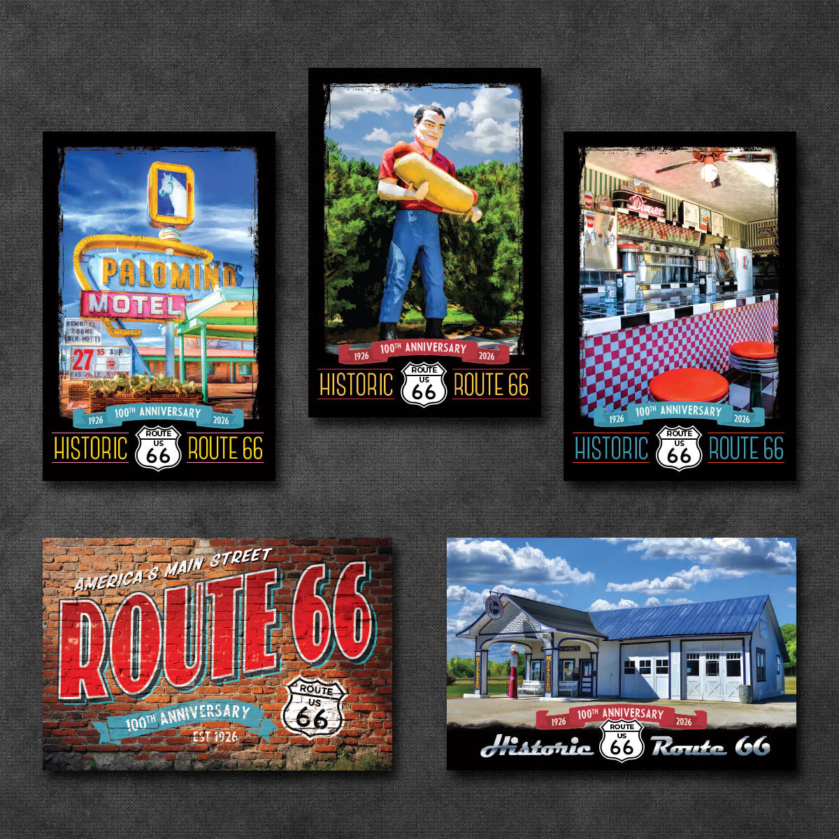 Route 66 Postcards | Set of 36 | 100th Anniversary