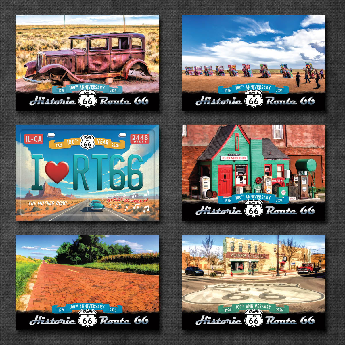 Route 66 Postcards | Set of 36 | 100th Anniversary