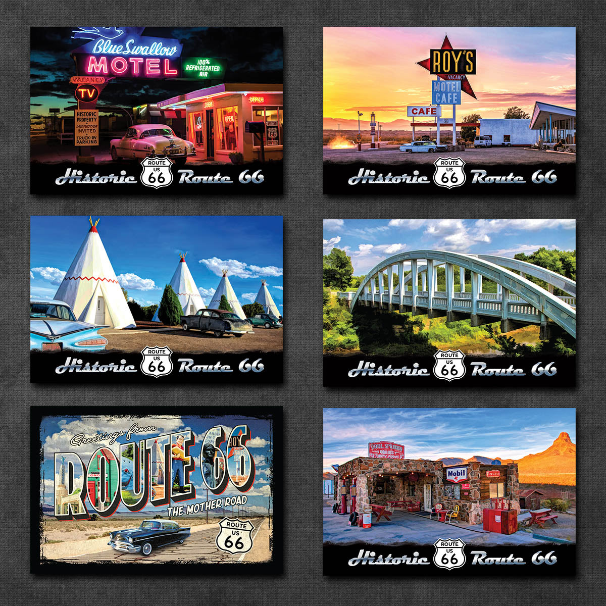 Route 66 Postcards | Set of 23