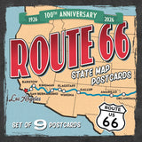 Route 66 State Map Postcards | Set of 9 | 100th Anniversary