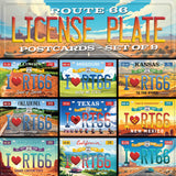 Route 66 License Plate Postcards | Set of 9 | 100th Anniversary