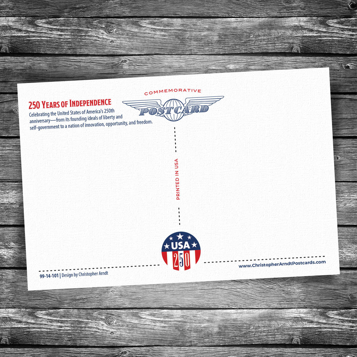 USA 250th Anniversary Postcard