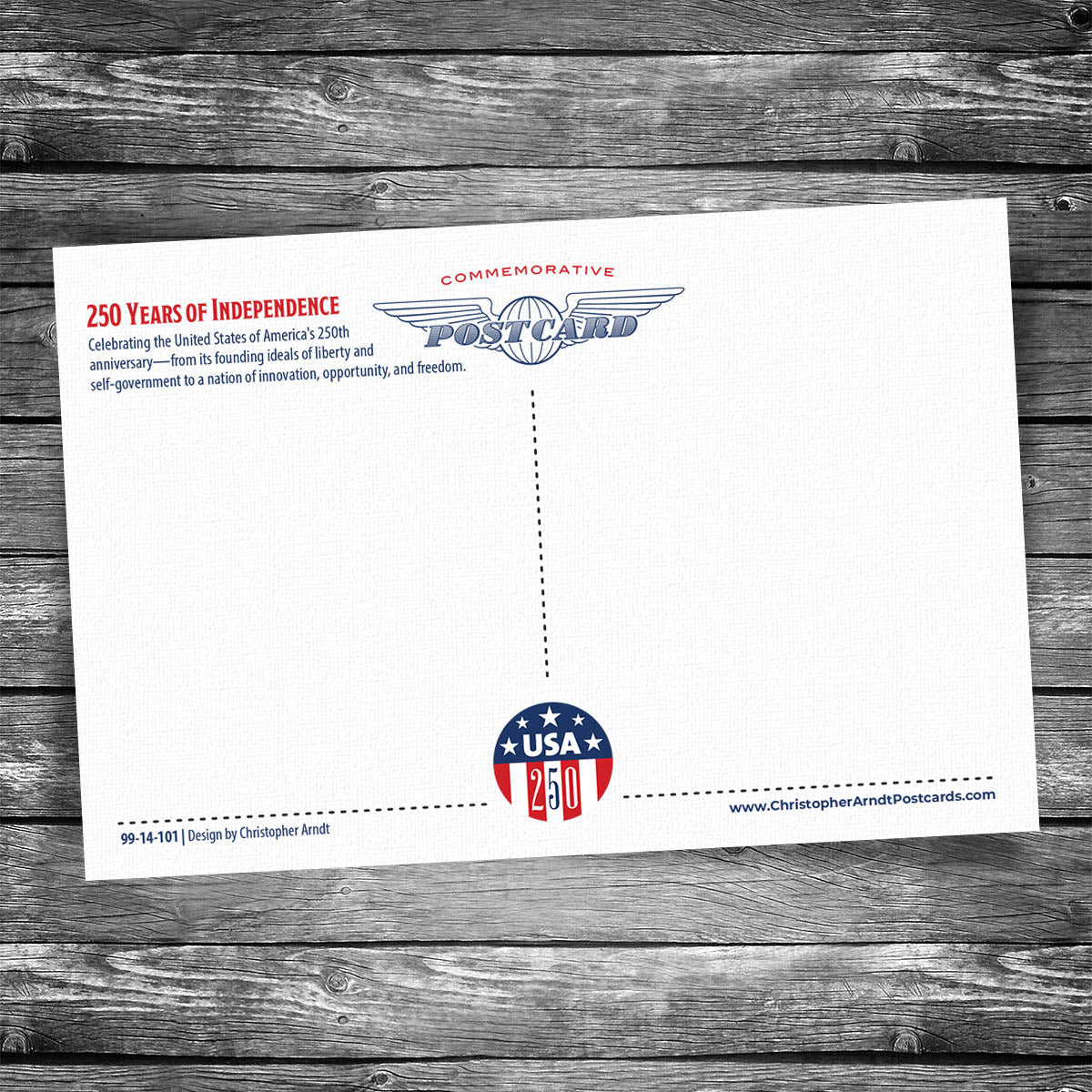 USA 250th Anniversary Postcard