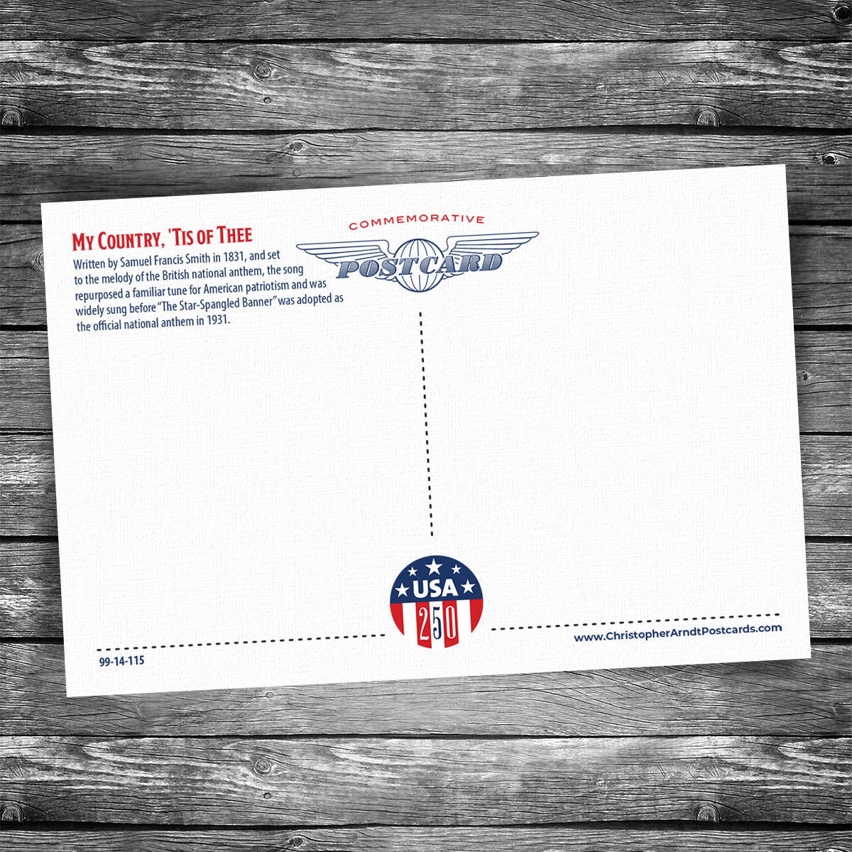 My Country 'Tis of Thee | 4x6 Postcard