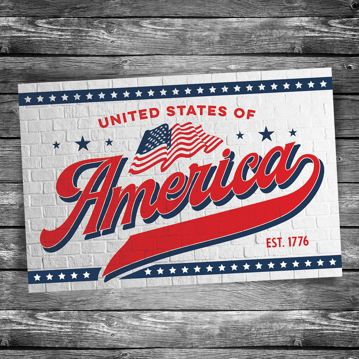 America Baseball Logo | 4x6 Postcard
