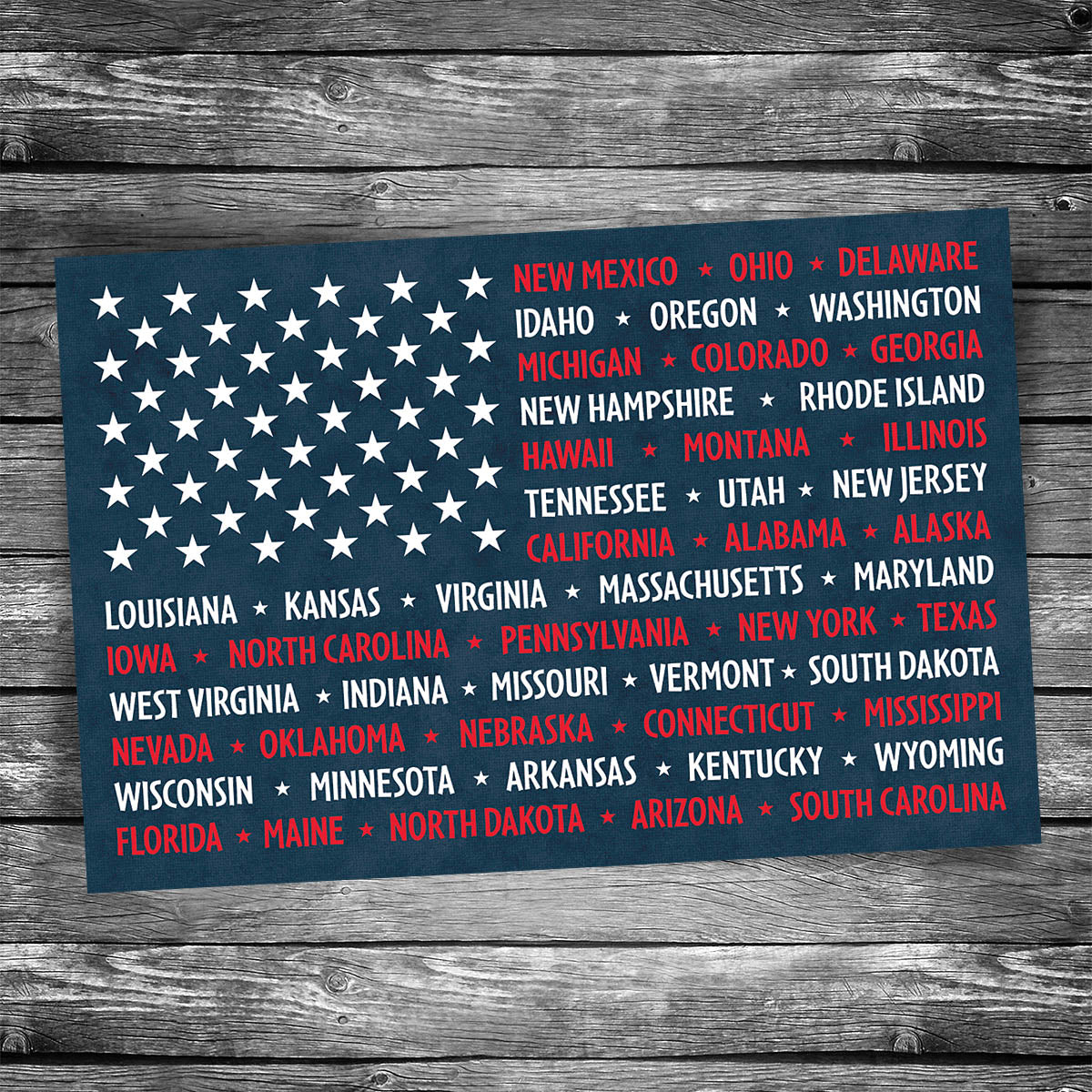 Flag of US States Postcard