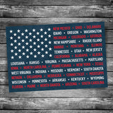 Flag of US States Postcard