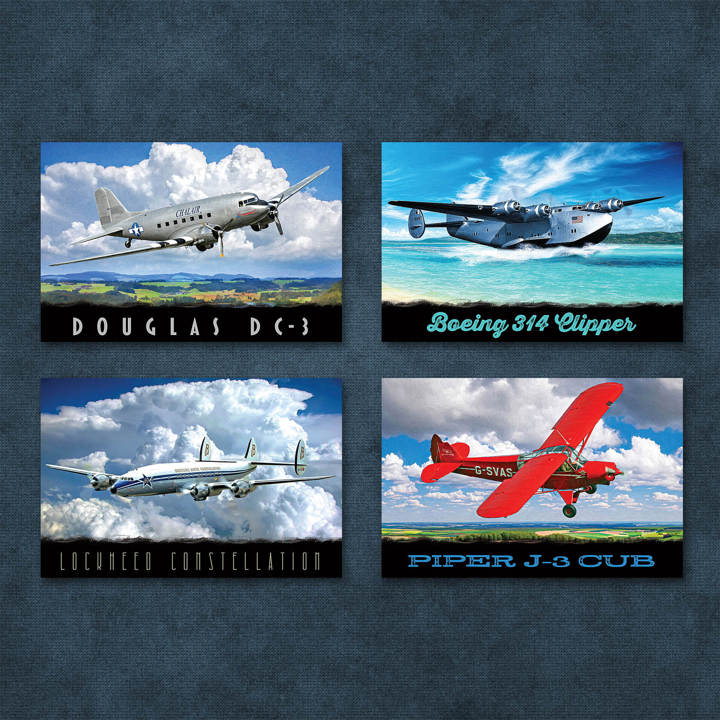 Airplanes of Aviation History Postcards | Set of 16