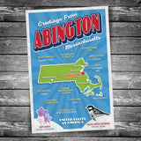 Greetings from Abington MA Postcard | Set of 8