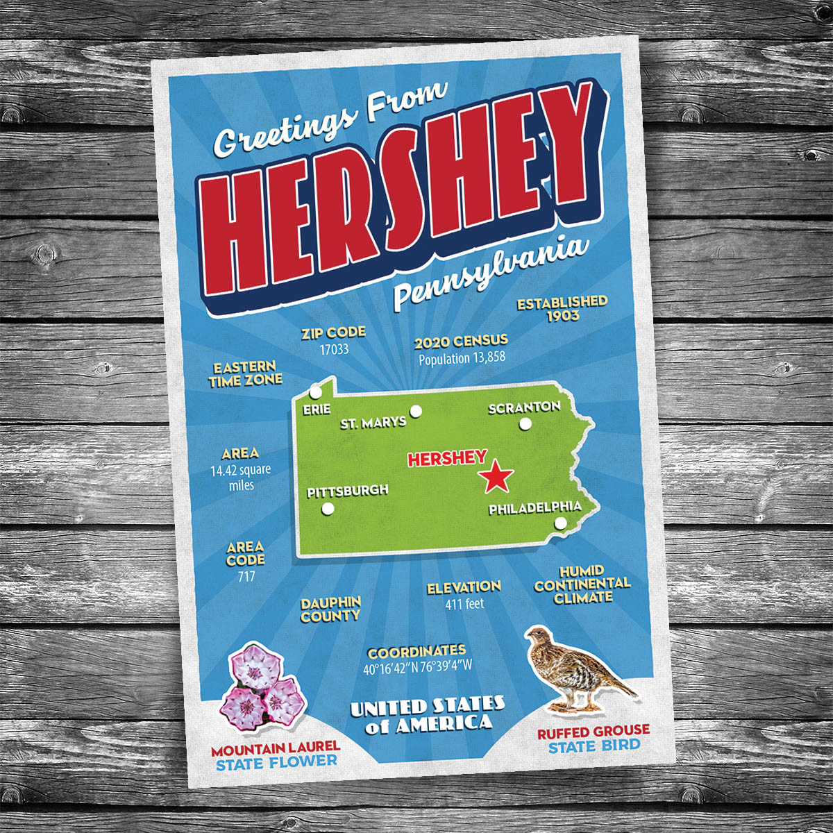 Greetings from Hershey PA Postcard | Set of 8