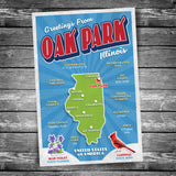 Greetings from Oak Park IL Postcard | Set of 8