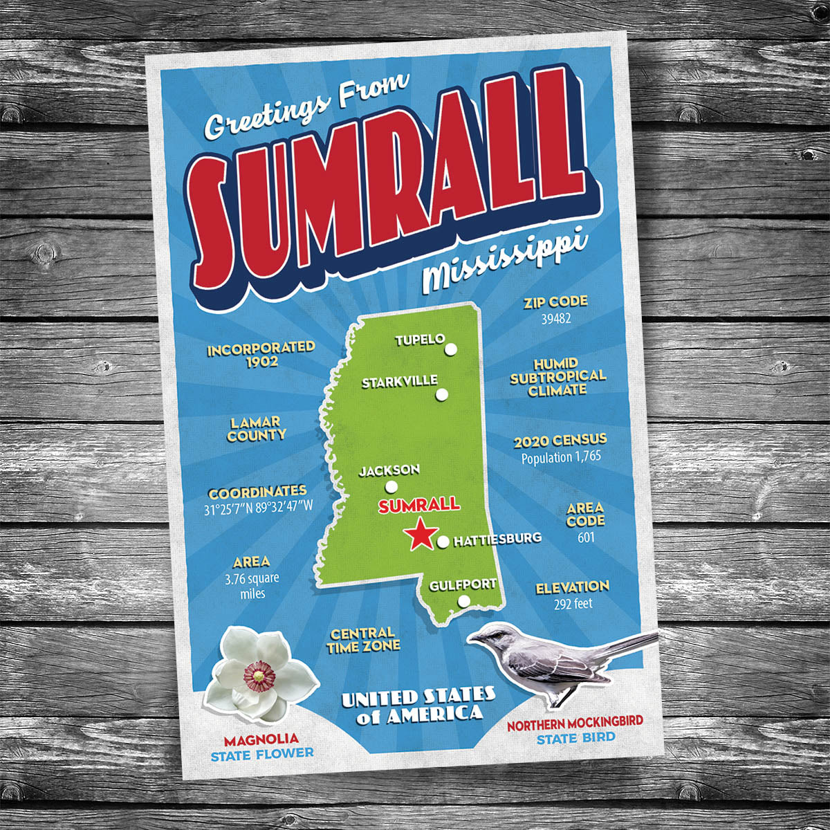 Greetings from Sumrall MS Postcard | Set of 8