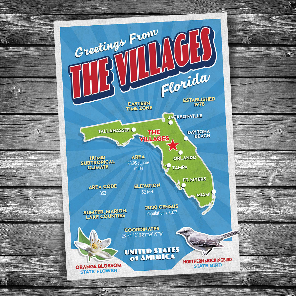 Greetings from The Villages FL Postcard | Set of 8