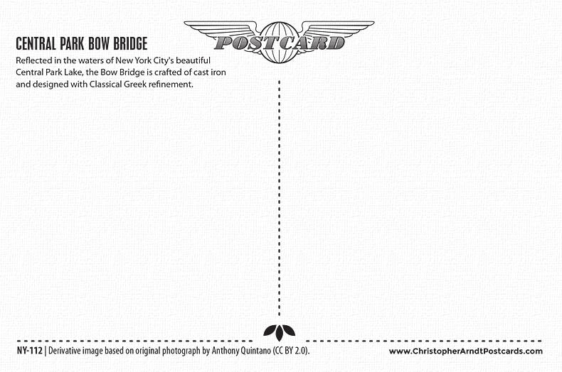 Central Park Bow Bridge New York City Postcard