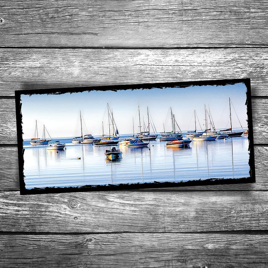 Boat Reflections Panorama Postcard