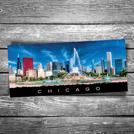 Chicago Buckingham Fountain Panorama Postcard