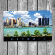 Detroit Skyline and River Postcard
