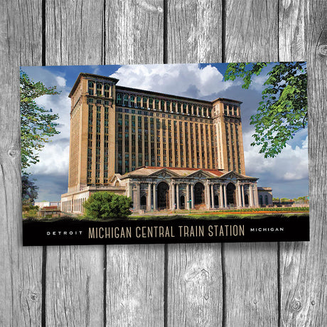 Detroit Michigan Central Train Station Postcard