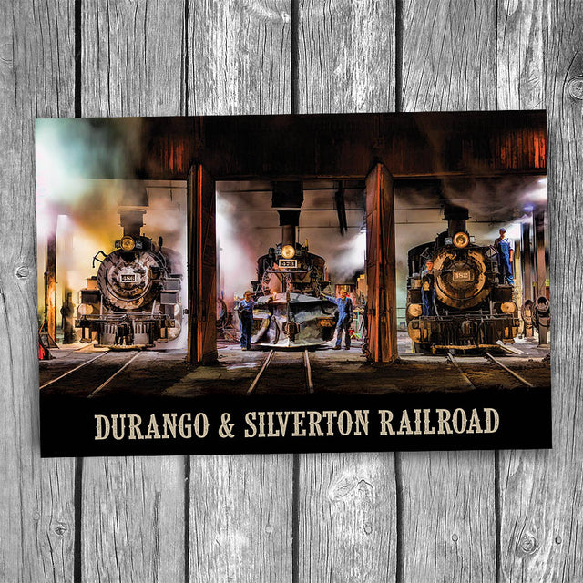 Durango Silverton Steam Engine Roundhouse Postcard