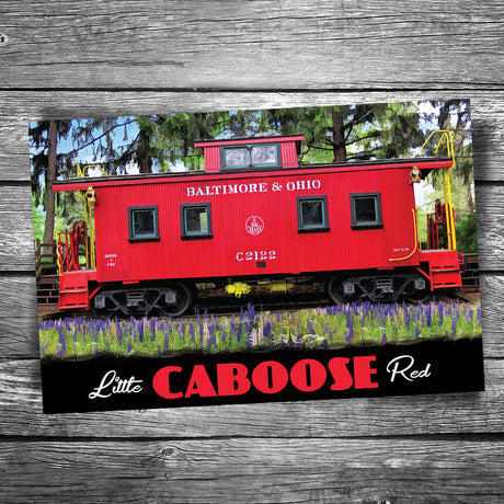 Little Red Caboose Postcard