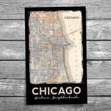 Chicago Neighborhood Map Postcard