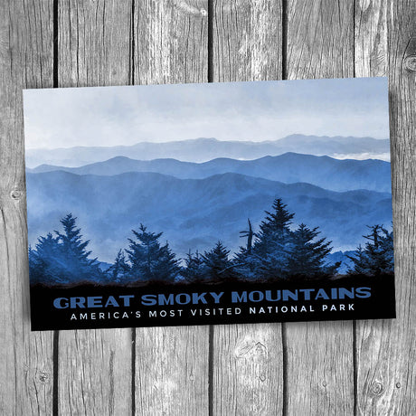 Morning Fog Smoky Mountain National Park Postcard